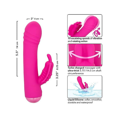 California Exotics Thicc Chubby Rotating Butterfly Vibrator - Rabbit Vibrators