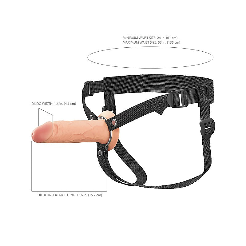 Fantasy X-Tensions 6 Inch Dual Density Hollow Strap-On Dildo - Strap On Sextoys
