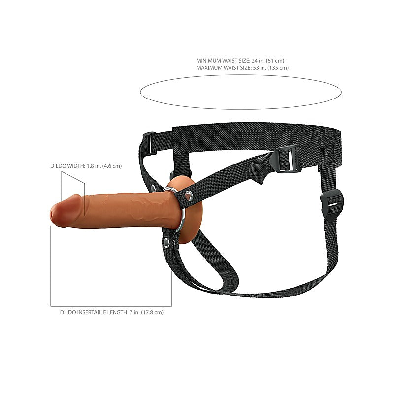 Fantasy X-Tensions 7 Inch Dual Density Hollow Strap-On Dong - Strap On Sextoys