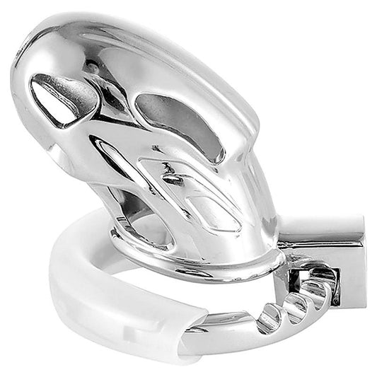 Adjustable Ring And Invisible Vertical Lock Cock Cage - Male Chastity