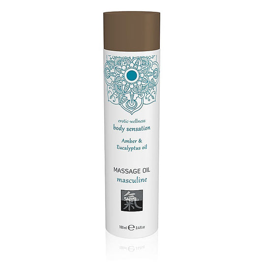 Hot Production SHIATSU Masculine Amber & Eucalyptus Scented Massage Oil 100ml