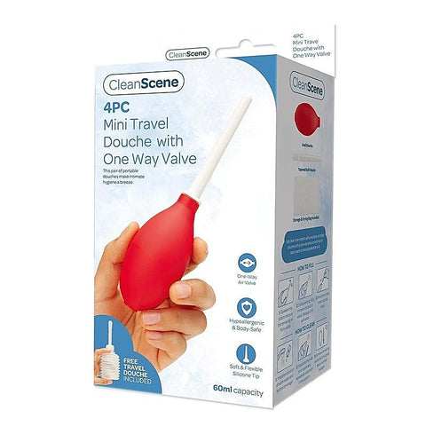CleanScene - Portable 4-Piece Mini Travel Douche Kit - Enemas and Douches
