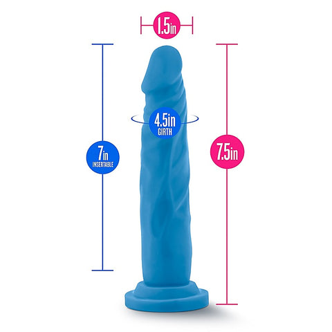 Blush Novelties Neo Dual Density Realistic Cock 19cm Neon Blue