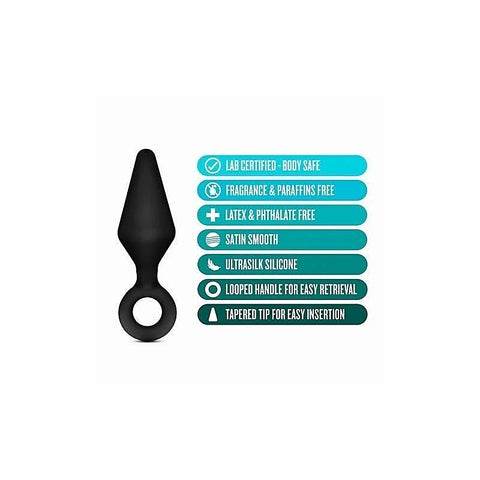 Blush Novelties Anal Adventures Platinum Loop Butt Plug Kit 3 Sizes Black