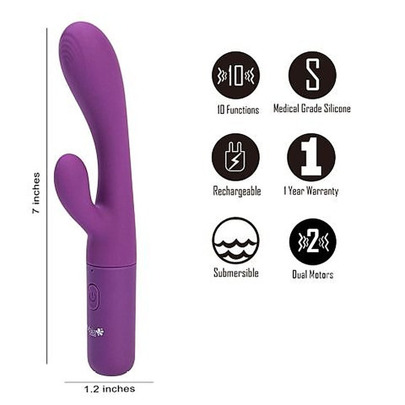 Maia RAYLA USB Rechargeable Rabbit Vibrator Purple - Rabbit Vibrators