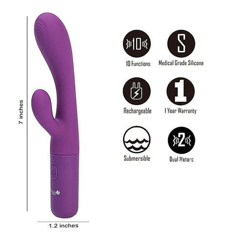 Maia RAYLA USB Rechargeable Rabbit Vibrator Purple - Rabbit Vibrators