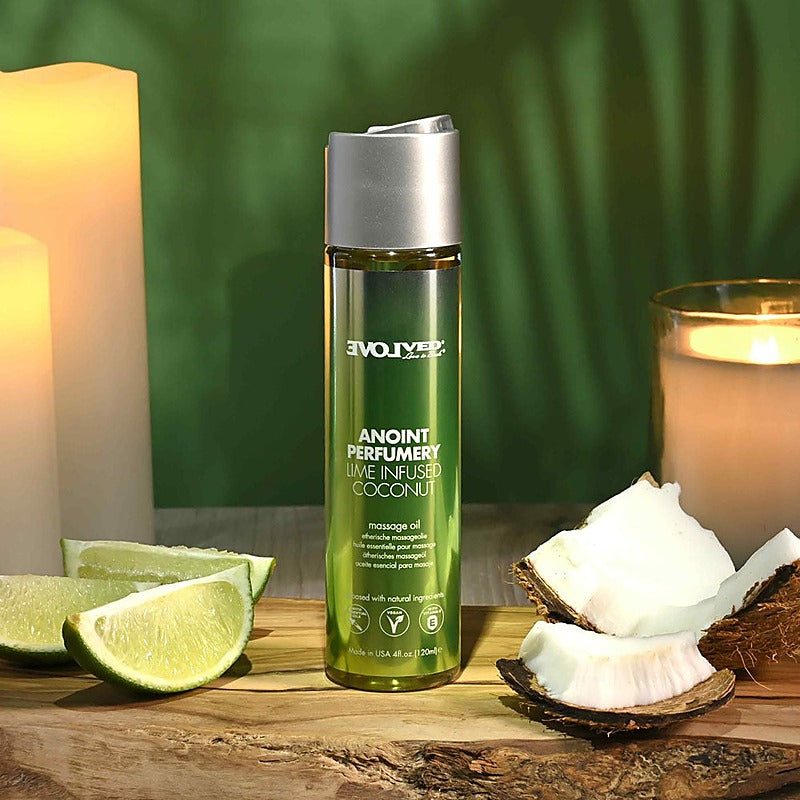 Lime Infused Coconut Massage Oil By Evolved - Massage Oils and Lubricants