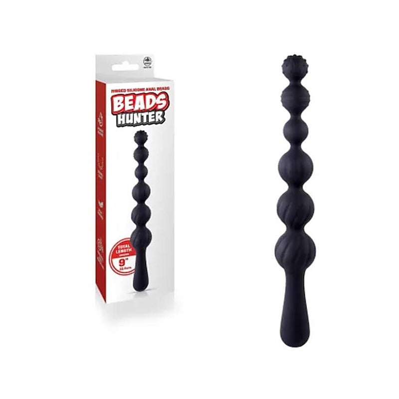 Power Beads Hunter Nubbed And Ribbed Anal Beads - Anal Beads and Balls