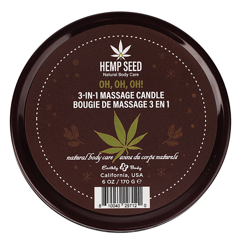 Hemp Seed 3-In-1 Adult Massage Candle By Earthly Body - Sex Pheromones and Perfumes