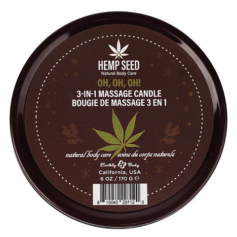 Hemp Seed 3-In-1 Adult Massage Candle By Earthly Body - Sex Pheromones and Perfumes