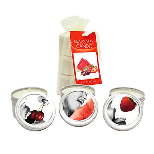 Earthly Body Edible Massage Candles Threesome 3 Pack