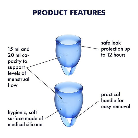 Feel Confident Silicone Menstrual Cups By Satisfyer - Condoms