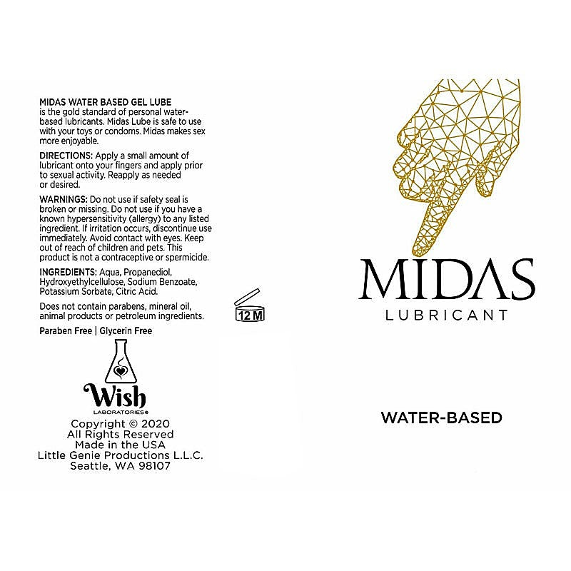 Midas Water Based Lubricant By Little Genie - Water Based Lubes