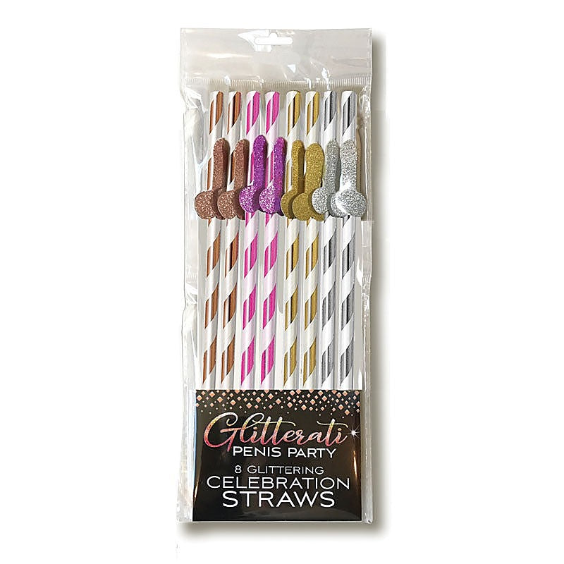 Glitterati Coloured Party Tall Straws By Little Genie - Party Gifts and Novelties