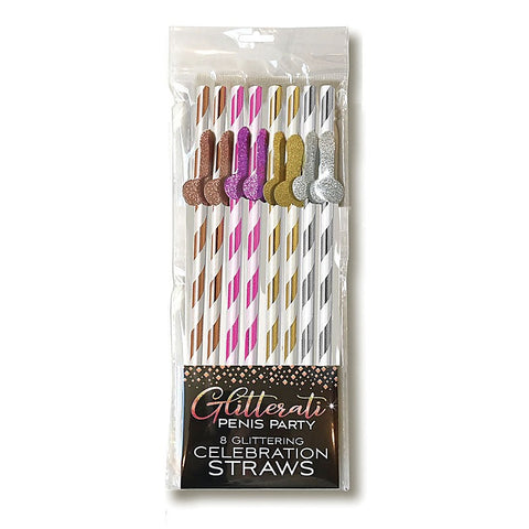 Glitterati Coloured Party Tall Straws By Little Genie - Party Gifts and Novelties