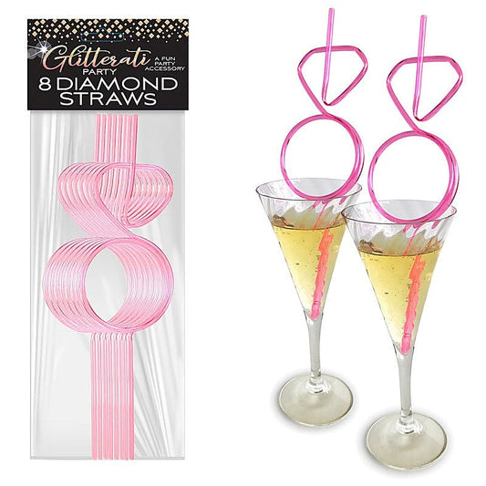 Little Genie Glitterati Hens Party Novelty Diamond Straw Set of 8