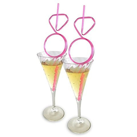 Glitterati Hens Party Novelty Diamond Straw Set Of 8 - Party Gifts and Novelties