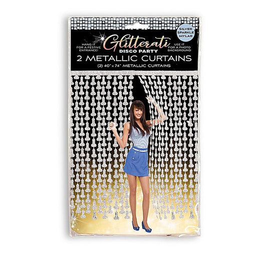 Little Genie Glitterati Penis Party Disco Metallic Curtain