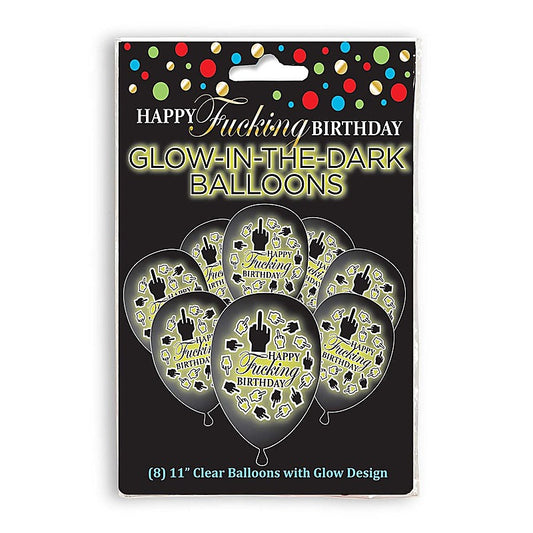 Little Genie Happy Fucking Birthday Glow In The Dark Balloons 8 Pack
