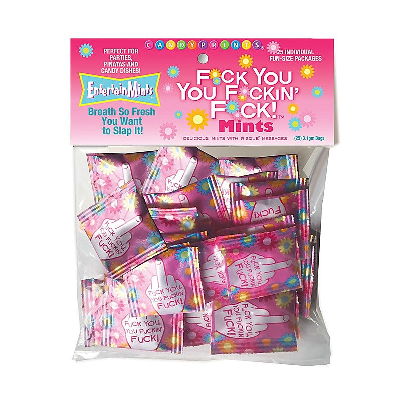 Fuck You You Fuckin Fuck Mints Bulk Bag Of 25 Party Packs - Party Gifts and Novelties