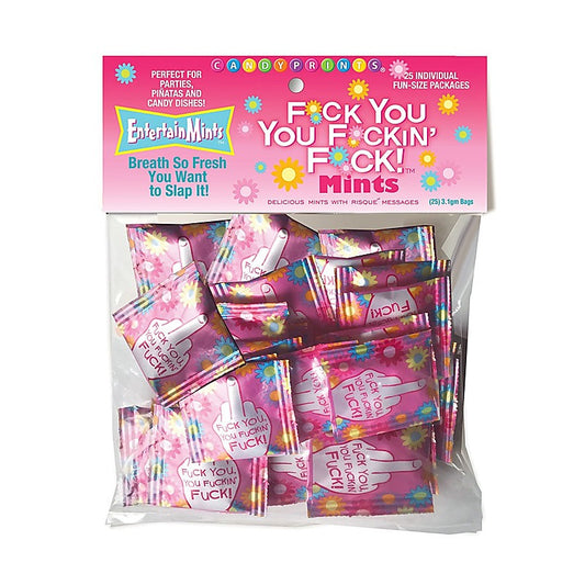 Little Genie Fuck You You Fuckin Fuck Mints Bulk Bag Of 25 Party Packs