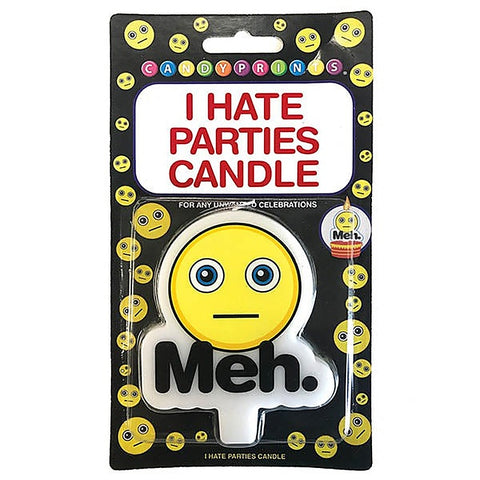Meh I Hate Parties Novelty Candle By Little Genie - Party Gifts and Novelties