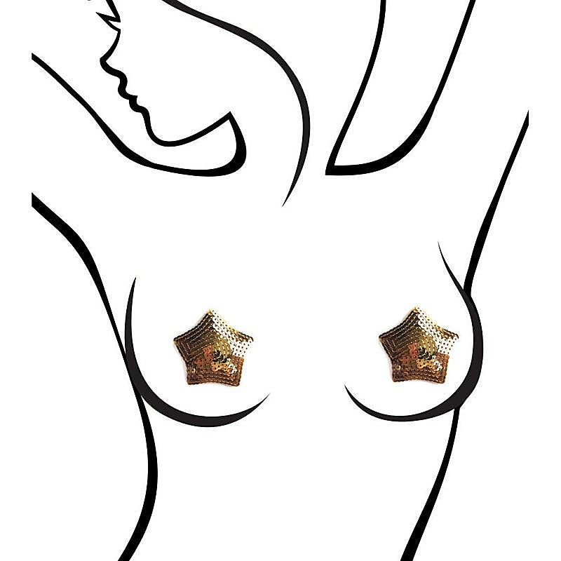 Star Shape Nipple Couture Sequin Pasties By Little Genie - Breast and Nipple Toys