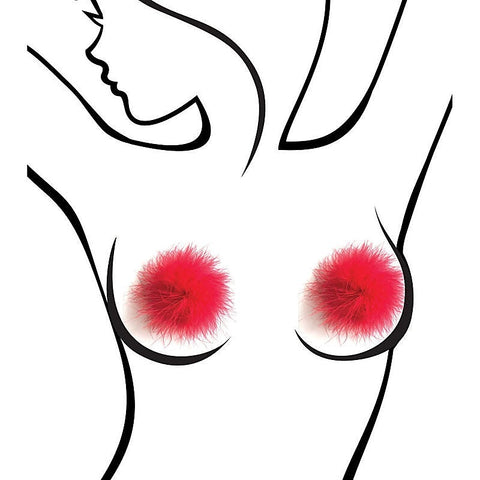 Sexy Af Marabou Reuseable Nipple Pasties By Little Genie - Breast and Nipple Toys