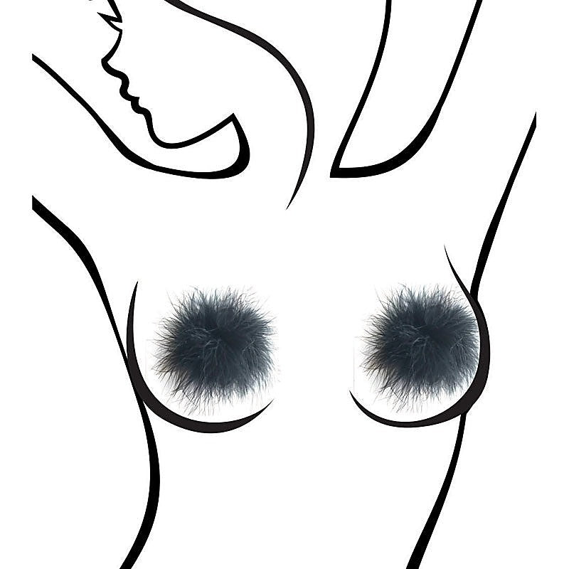 Sexy Af Marabou Reuseable Nipple Pasties By Little Genie - Breast and Nipple Toys