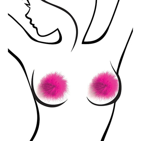 Sexy Af Marabou Reuseable Nipple Pasties By Little Genie - Breast and Nipple Toys