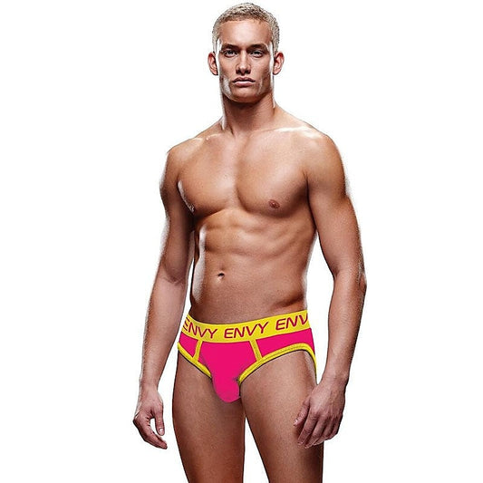 ENVY Solid Jock - Pink/Yellow Mens Underwear