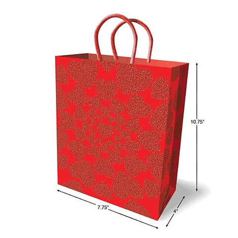 Glitter Hearts Novelty Party Gift Bag By Little Genie - Party Gifts and Novelties