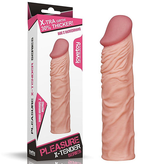 Lovetoy Pleasure X Tender Penis Extension Sleeve 5.1cm Flesh