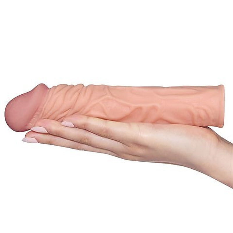 Pleasure X Tender Penis Extension Sleeve 5.1cm Flesh - Penis Sleeves and Extenders