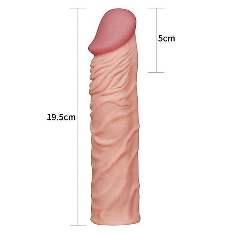Pleasure X Tender Penis Extension Sleeve 5.1cm Flesh - Penis Sleeves and Extenders