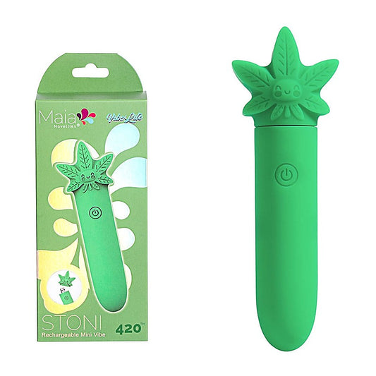 Maia STONI 420 Rechargeable Mini Bullet Vibrator Green - Bullet Vibrators