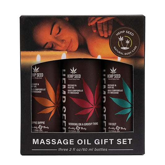 Hemp Seed Summer Scented Massage Oil Trio By Earthly Body - Massage Oils and Lubricants