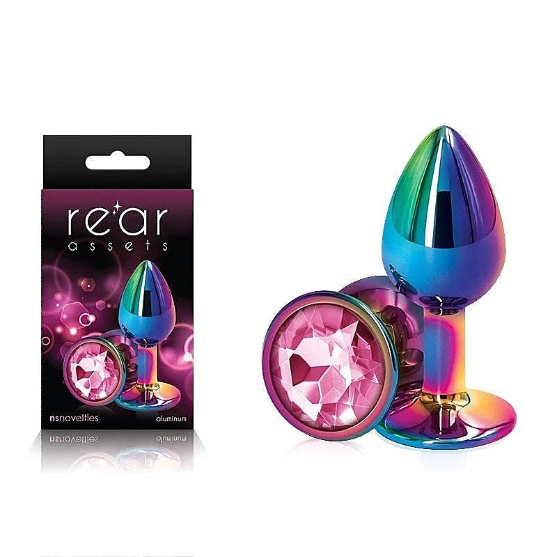 Rear Assets Multi Coloured Gem Base Metal Butt Plug - Butt Plugs