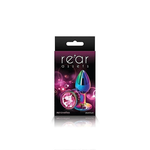 Rear Assets Multi Coloured Gem Base Metal Butt Plug - Butt Plugs