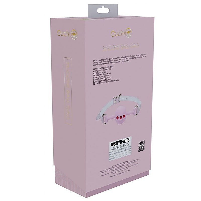 Ouch! Paris Collection Breathable Ball Gag By Shots Toys - Bondage Gags and Bits