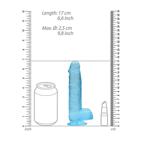 Realrock Realistic Dildo With Balls Blue By Shots Toys - Realistic Dildos