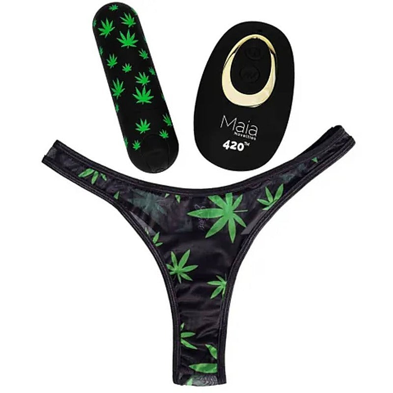 Maia DATE NIGHT 420 Remote Control Rechargeable Panty Vibrator Black - Remote Control Vibrators