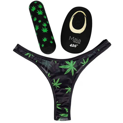 Maia DATE NIGHT 420 Remote Control Rechargeable Panty Vibrator Black - Remote Control Vibrators