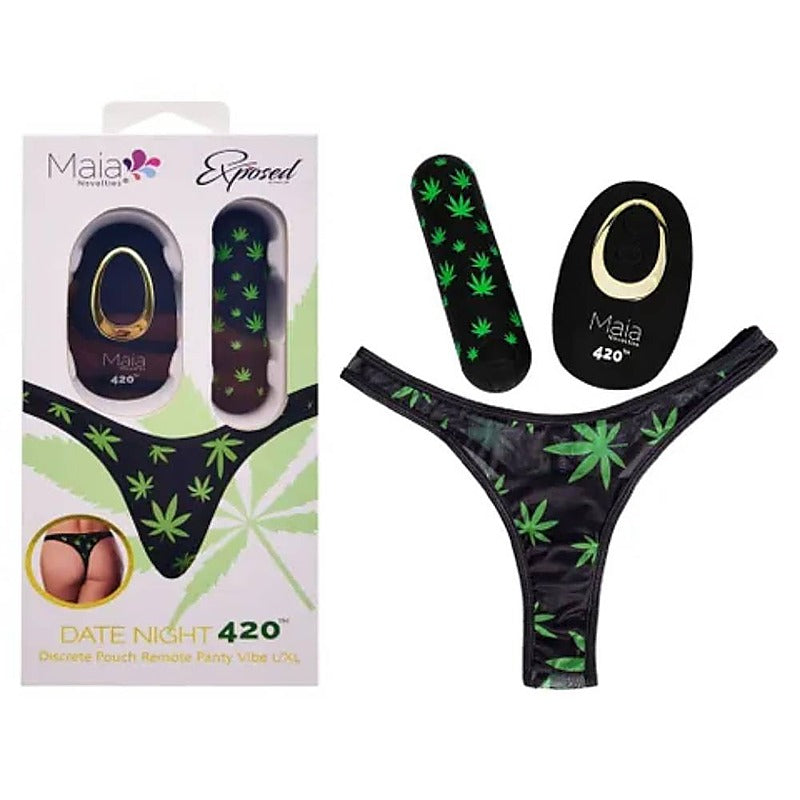 Maia DATE NIGHT 420 Remote Control Rechargeable Panty Vibrator Black - Remote Control Vibrators