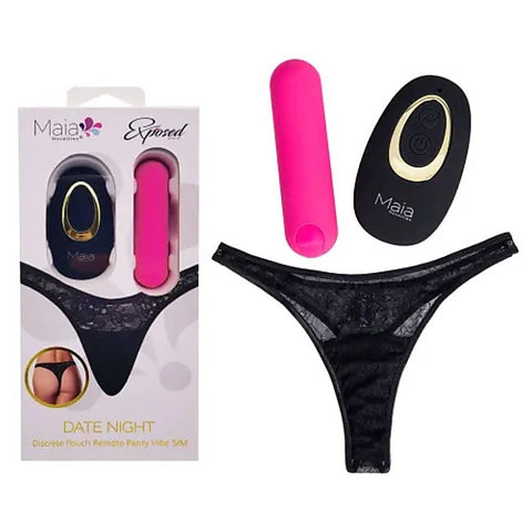 Maia DATE NIGHT Panty Vibrator With USB Rechargeable Bullet and Remote Pink - Remote Control Vibrators