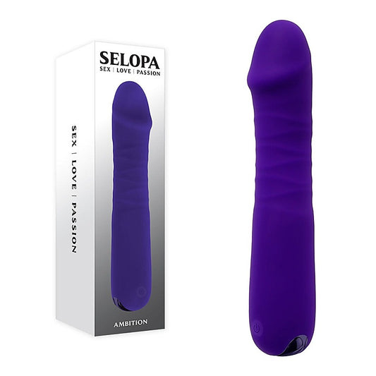 Selopa AMBITION Rechargeable Thrusting Dildo Vibrator Purple