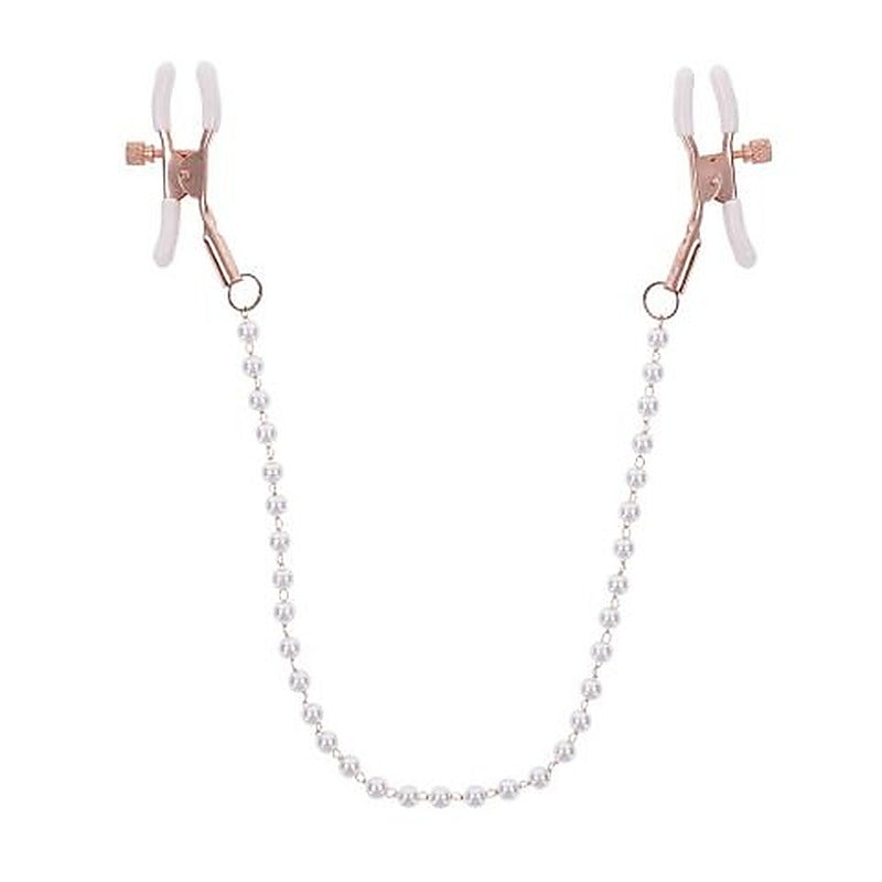 Peaches N Creame Pearl Nipple Clamps By Sportsheets - Nipple and Clit Clamps