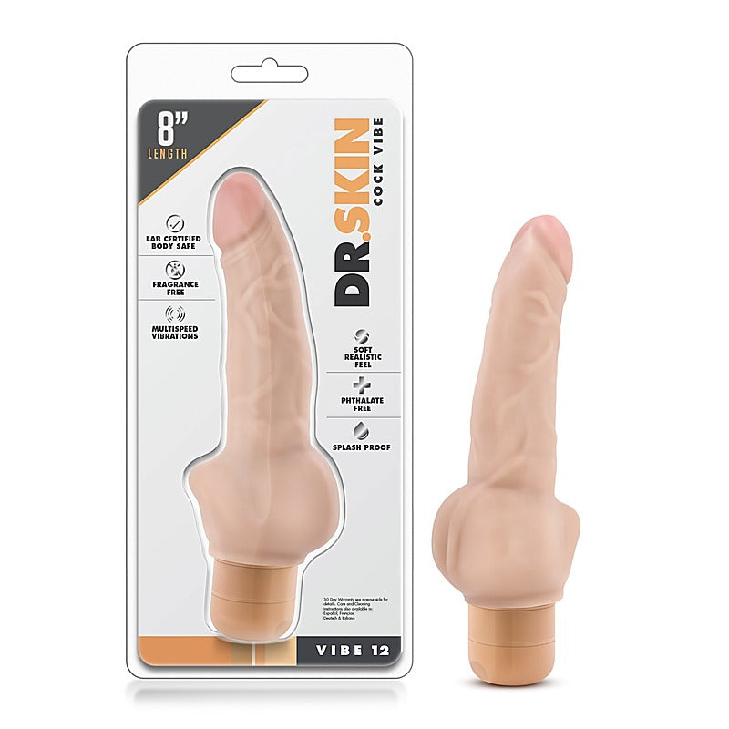 Dr. Skin Cock Vibe 12 Realistic 8 Inch Vibrating Dildo - Vibrating Dildos