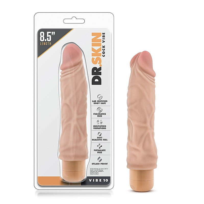 Dr. Skin Cock Vibe 10 Realistic 8.5 Inch Vibrating Dong - Vibrating Dildos