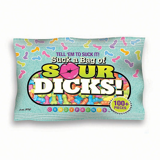 Little Genie Suck A Bag Of Sour Dicks Novelty Pecker Lollies 84g
